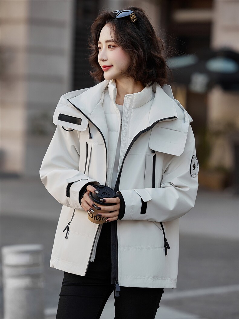 高端鹅绒女两件套2025冬季新款连帽保暖加厚派克服(内含报告）,女装羽绒服,靓衣阁