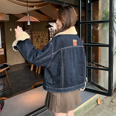 新款主推牛仔加毛毛外套2650-P175-K268，女装短外套，2C129