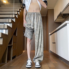 休闲裤男夏季新款港风宽松冰丝扎染阔腿裤CK2116-特P35，男装休闲裤，星座214-3