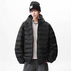90白鸭绒轻薄保暖连帽大码排骨羽绒服男女同款M-5XL225-2-Y215，男装羽绒服，星座225-2