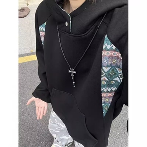 港风秋季男士潮流新款连帽卫衣情侣装宽松休闲外套WY3329加绒-P43图片