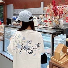 万针全刺绣解构设计260克重磅双纱纯棉高品质美式高街短袖T恤特35，男装T恤，电商A486
