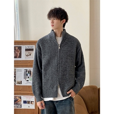 黑色双拉链开衫毛衣男oversize半高领休闲5Q3070-TP65128，男装针织衫/毛衣，电商A102