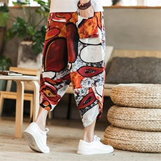 2025夏装新中式沙滩裤民族风碎花薄款基地A057-K29-特P25，男装休闲裤，电商A057B