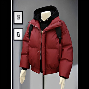 PU皮高街风显高冬季纯色加厚棉服防风保暖皮衣外套MY530 P85图片