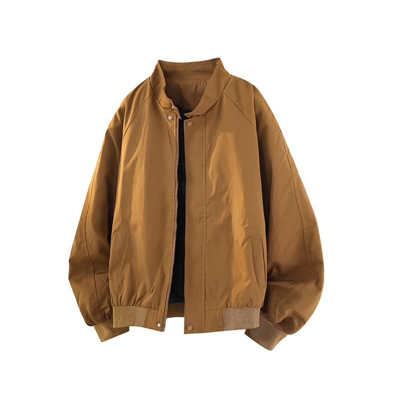 新款飞行夹克立领小众设计教练拉链显瘦纯色外套JK8211P45，男装夹克，电商A128