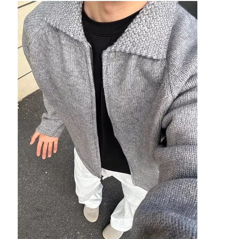 【有货】DM349-P65美式复古潮流宽松百搭休闲常规拉链长袖加厚,男装针织衫/毛衣,星座603-2