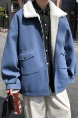 TP98N58毛呢羊羔毛棉服加绒加厚OVERSIZE韩版宽松上衣外套，男装棉衣，电商A170