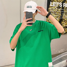 夏款青少年时尚印花半袖港风绣标圆领短袖T恤男女1566-P38控价58，男装T恤，电商A441-1
