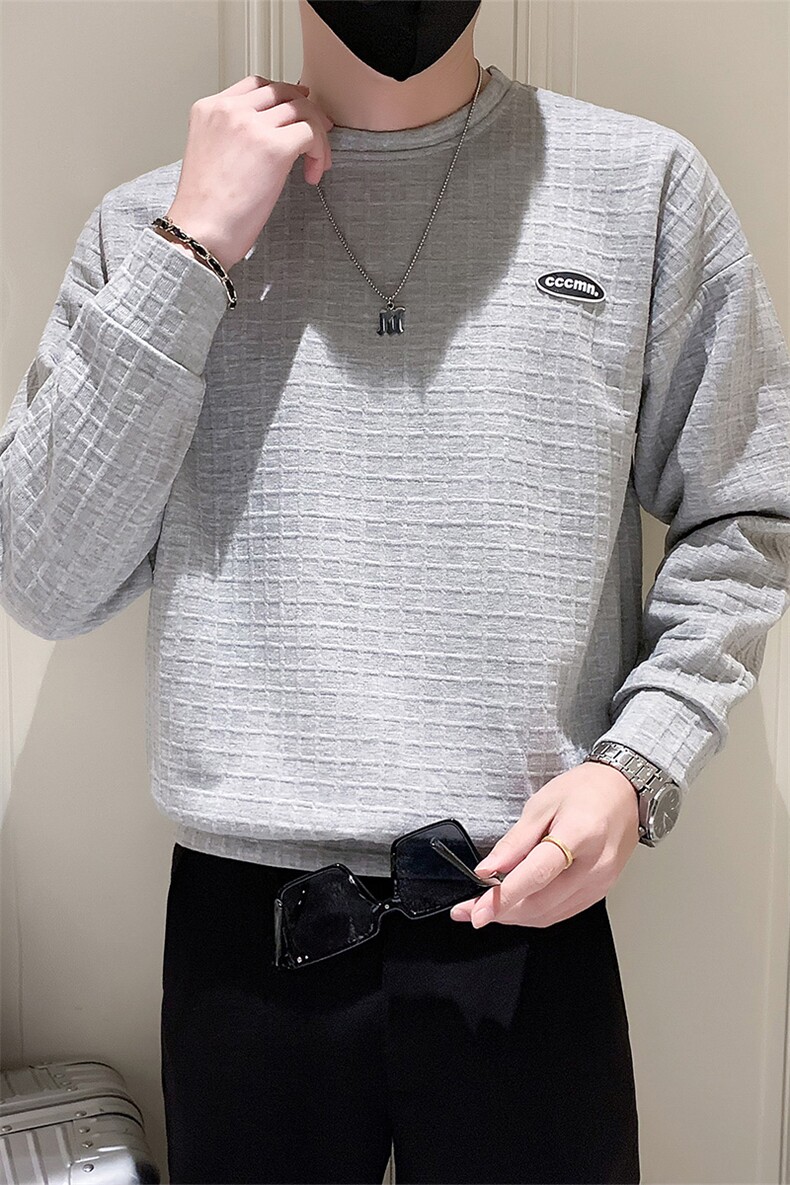 2025春季华夫格卫衣男潮流时尚休闲卫衣A9651-P45（控68）,男装卫衣,星座210-3