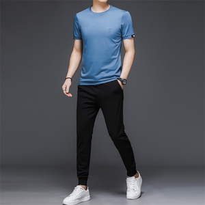 JG2007男士2023年春夏季新款运动套装短袖长裤T恤卫裤二件套P110图片