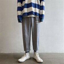 港风休闲裤男韩版印花宽松潮流束脚裤百搭运动卫裤N，男装休闲裤，星座1501