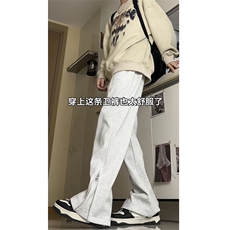 抖音品质可供素材春款大码拉链开叉XZ806-CK03007-P48控68，男装休闲裤，四季星座806