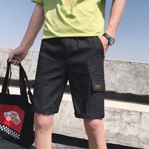 （可）夏季休闲五分裤 韩版中裤松紧牛仔短裤D/图片