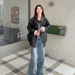酷飒风黑色皮衣外套女秋季2025新款减龄气质高级感休闲松弛感夹克图片