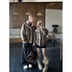 706-1-MY8232-P118现货冬季美式加绒加厚夹棉仿麂皮绒棉服外套，男装棉衣，星座706-1