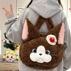 爆款新品德文猫包包可爱卡通猫咪毛绒包公仔玩偶背包女生生日礼物