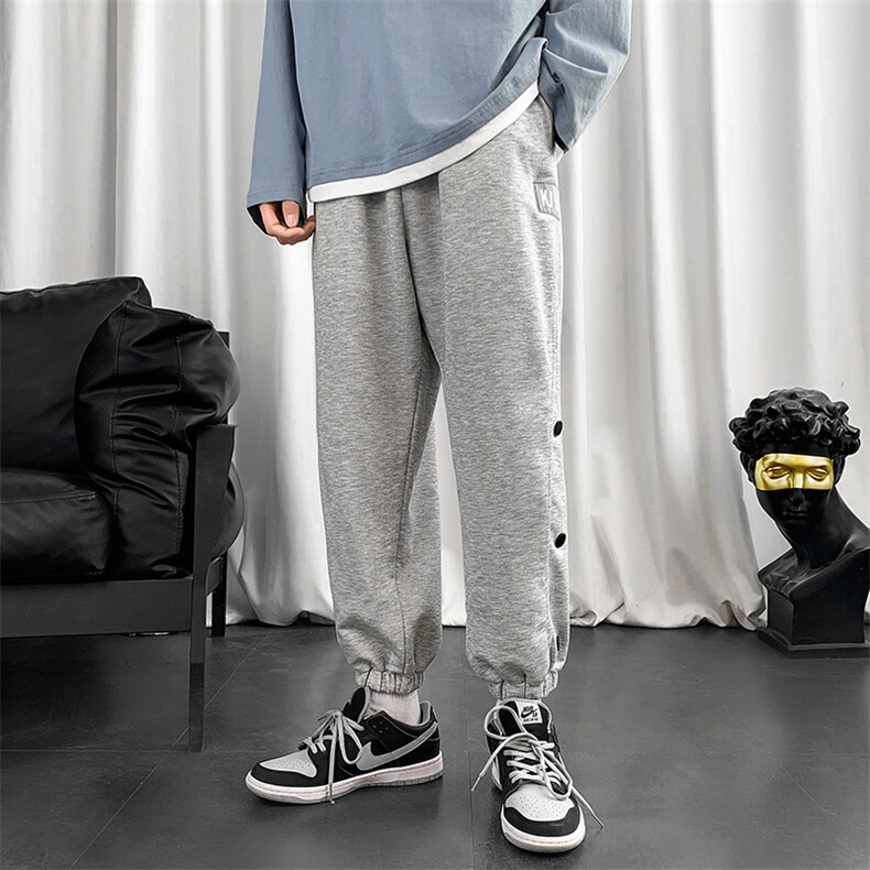 K191P30短句风2024春夏季新品宽松休闲大码九分裤哈伦裤潮流青年，男装休闲裤，电商A026-1