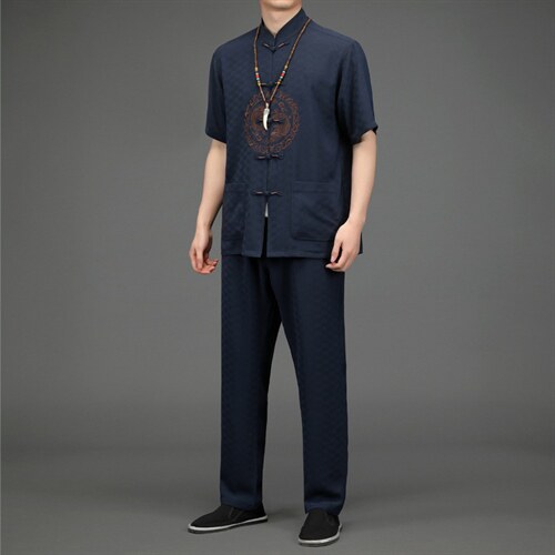 BETZ2202钱塘2020-2风唐装中老年男装中老年套装P110，男装中老年男装，钱塘207-2