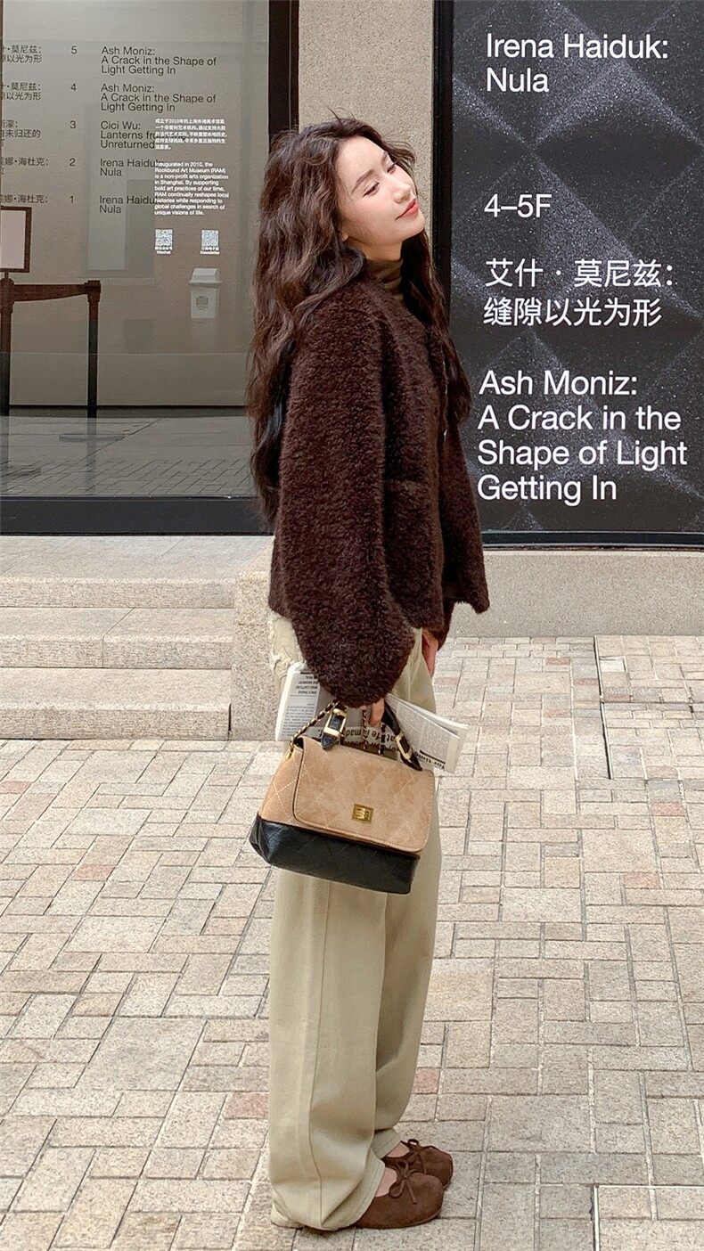 冬装新款驼马绒皮毛一体外套-195-k298,女装皮草,2D075