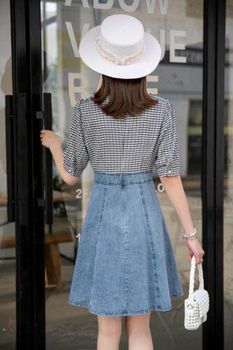 牛仔连衣裙，女装连衣裙，水锦红