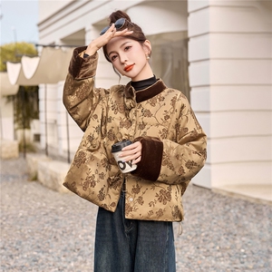 现货主推2025年冬季新款國风羽绒服外套女图片