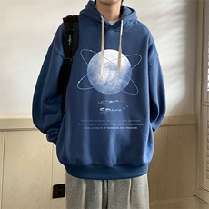 纯棉连帽卫衣男大码运动帽衫宽松薄WY2241-P35加绒款-P40，男装卫衣，电商A040