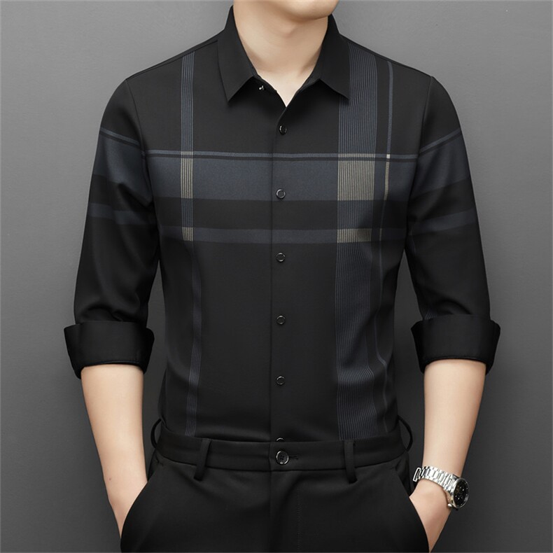 DJ802钱塘2020-3中年男士商务休闲简约冬季厚款加绒衬衫P85,男装衬衫,钱塘207-3