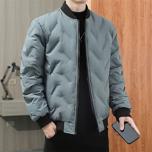 男士羽绒棉服秋冬季棒球领短款休闲轻薄加厚保暖夹克外套潮牌男装图片