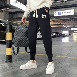 社会精神小伙春秋加绒卫裤运动束脚男裤DS-B249-KK96-P58-加绒P68图片
