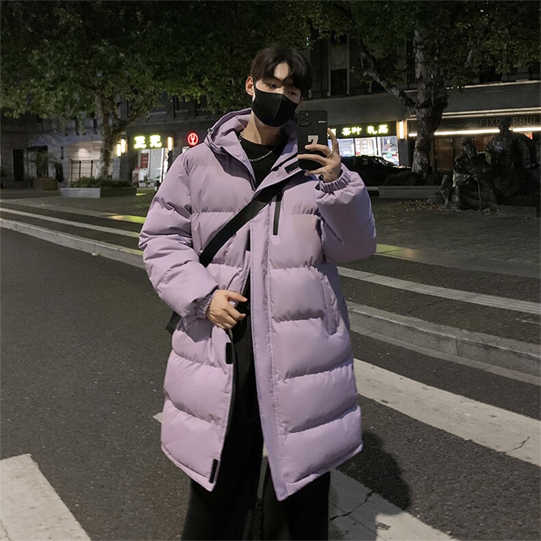 抖音得物港风长款棉服男女款长款连帽棉服加厚保暖D016-P110,男装棉衣,星座717