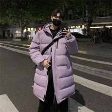 抖音得物港风长款棉服男女款长款连帽棉服加厚保暖D016-P110，男装棉衣，星座717