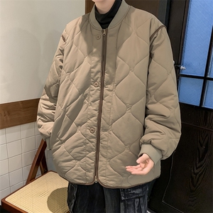 菱形格棉服男士韩版潮流痞帅气保暖宽松2024冬季ins棉衣MF262-P78图片