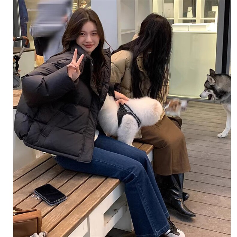 白灵儿棉服女款2023年新款短款小个子奶呼呼韩版轻便棉衣面包服,女装棉衣/棉服,梦白服饰厂
