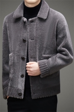 MJ1126男士冬季羊剪绒保暖外套休闲两面穿翻领大衣皮草夹克，男装皮衣，电商B360