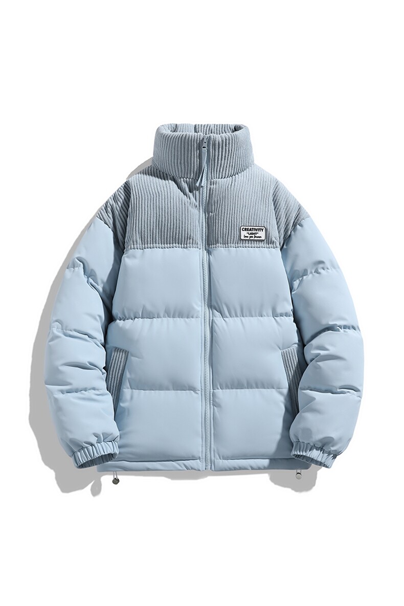 冬季青少年灯芯绒立领拼接外套休闲百搭面包服棉服5302-P78,男装棉衣,电商B306