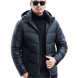 2025新款真皮皮衣男士真皮羽绒服短款绵羊皮夹克鹅绒加厚外套图片