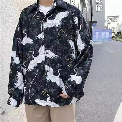 新款衬衫男秋装宽松小众设计感上衣男生潮流百搭休闲外套图片