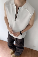夏季2025男装新款美式无袖T恤大码宽松坎肩背心夏装上衣S415-特25，男装背心/马甲，电商A233-1