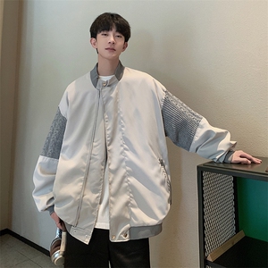 Wt002-P60美式复古拼接潮牌棒球服图片