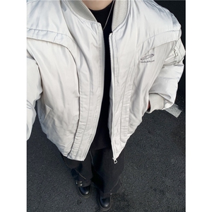 美式复古飞行服夹克棉服男冬季高级感短款外套bomber保暖棉衣p98
