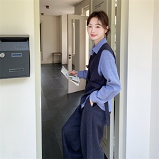 现货！26春装新款三件套衬衫+马甲+裤子2D044-2702-P195-K318，女装套装/套裙，2D044