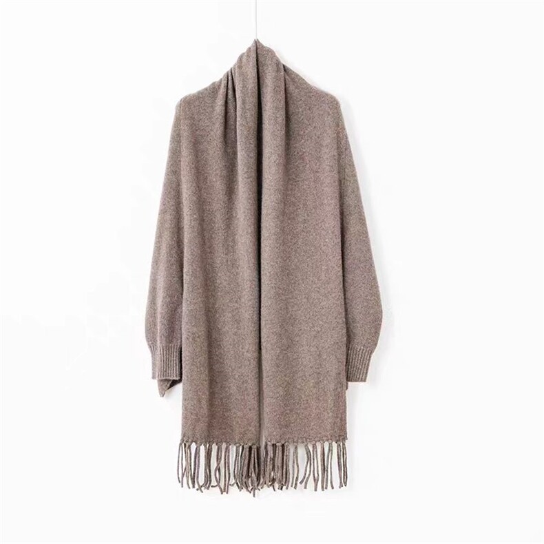 2025年秋季时尚百搭通勤简约休闲流苏开衫，女装针织衫/毛衣，聚奥羊绒