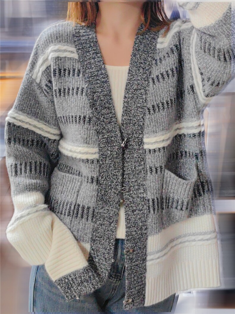 灰色系大外套，女装针织衫/毛衣，米田羊绒