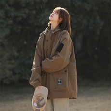 春季新款中性风三防户外夹克男连帽冲锋衣外套DSA157B-JK181-P85，男装夹克，电商A157B