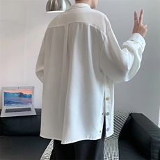 纯色长袖衬衫男港风潮流C021P34，男装衬衫，星座1116-2