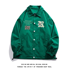 白底23春季ins潮流时尚印花宽松百搭翻领夹克外套JK317P50控68，男装夹克，电商A247-1
