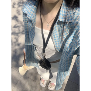 CSG063LL-特P35 cleanfit格子衬衫男设计感叠穿长袖衬衣图片