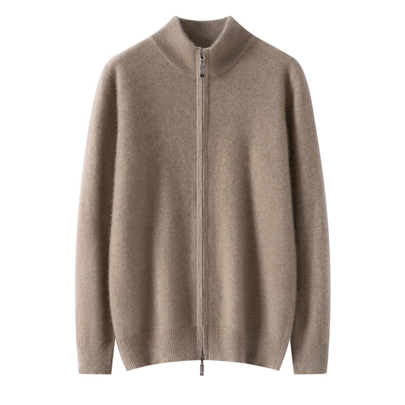 2025秋冬百搭时尚简约薄款针织男士羊绒开衫，男装羊绒套衫，艾驰羊绒