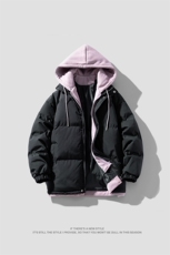 2025冬季新款假两件情侣款棉服大码宽松棉衣XZ102A-4-22091-95，男装棉衣，星座211-2